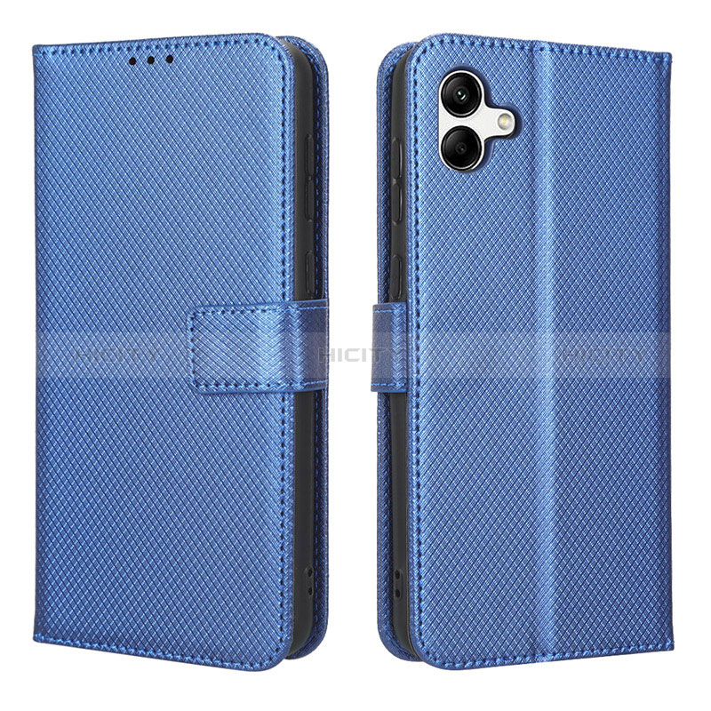 Leather Case Stands Flip Cover Holder BY1 for Samsung Galaxy F14 5G Blue