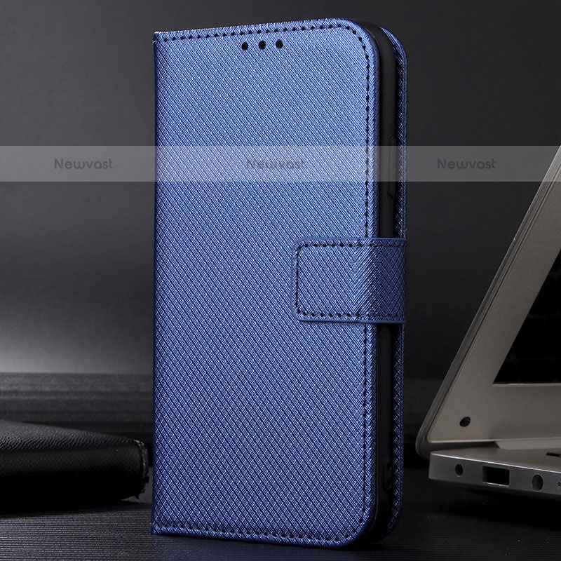 Leather Case Stands Flip Cover Holder BY1 for Samsung Galaxy M52 5G Blue