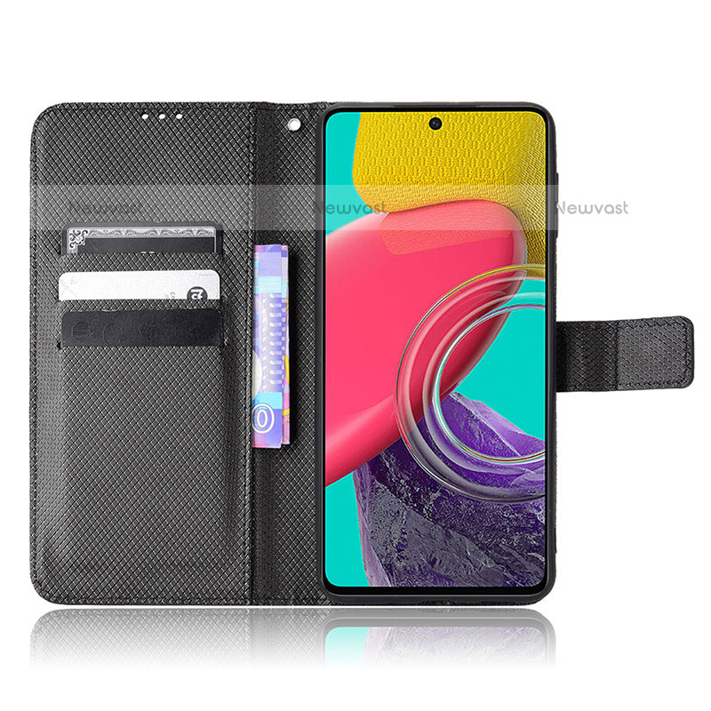 Leather Case Stands Flip Cover Holder BY1 for Samsung Galaxy M53 5G