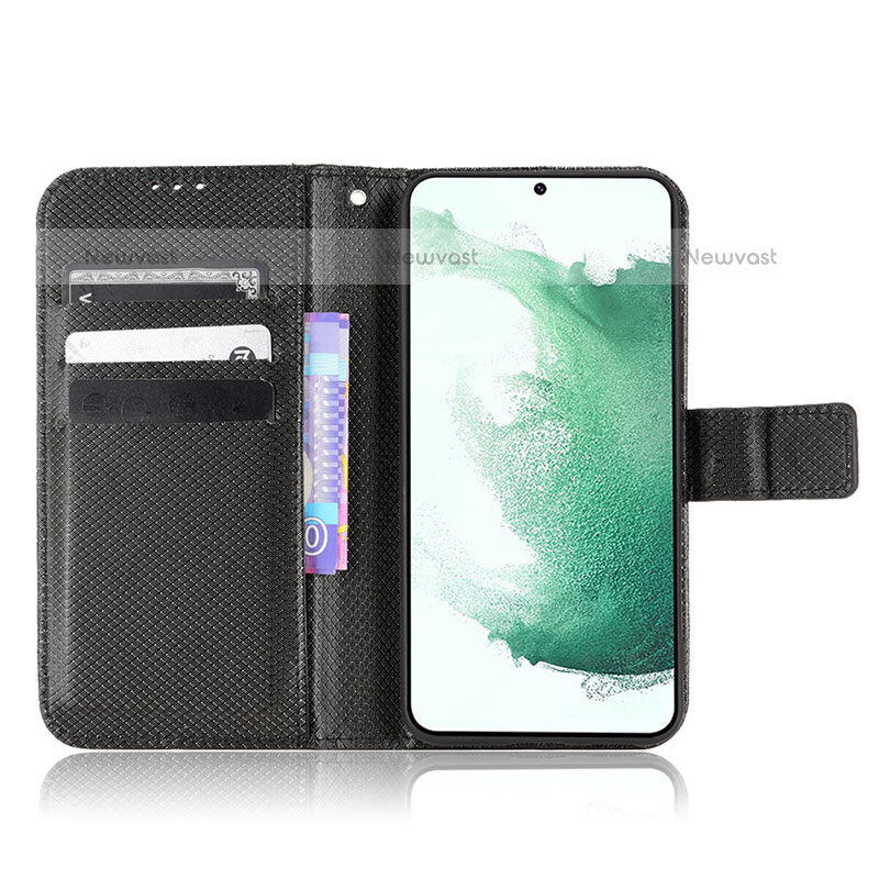 Leather Case Stands Flip Cover Holder BY1 for Samsung Galaxy S22 5G