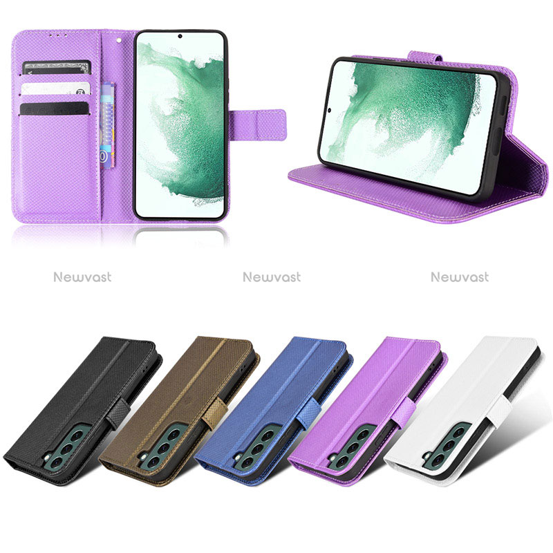 Leather Case Stands Flip Cover Holder BY1 for Samsung Galaxy S22 Plus 5G