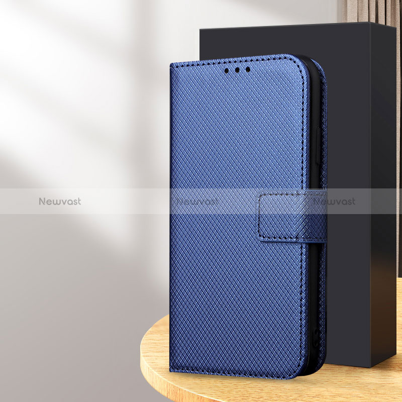 Leather Case Stands Flip Cover Holder BY1 for Samsung Galaxy S25 5G Blue