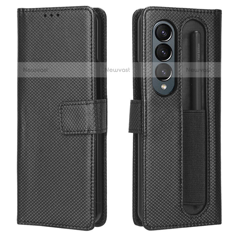 Leather Case Stands Flip Cover Holder BY1 for Samsung Galaxy Z Fold3 5G