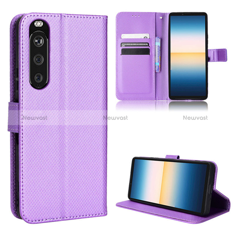 Leather Case Stands Flip Cover Holder BY1 for Sony Xperia 1 III