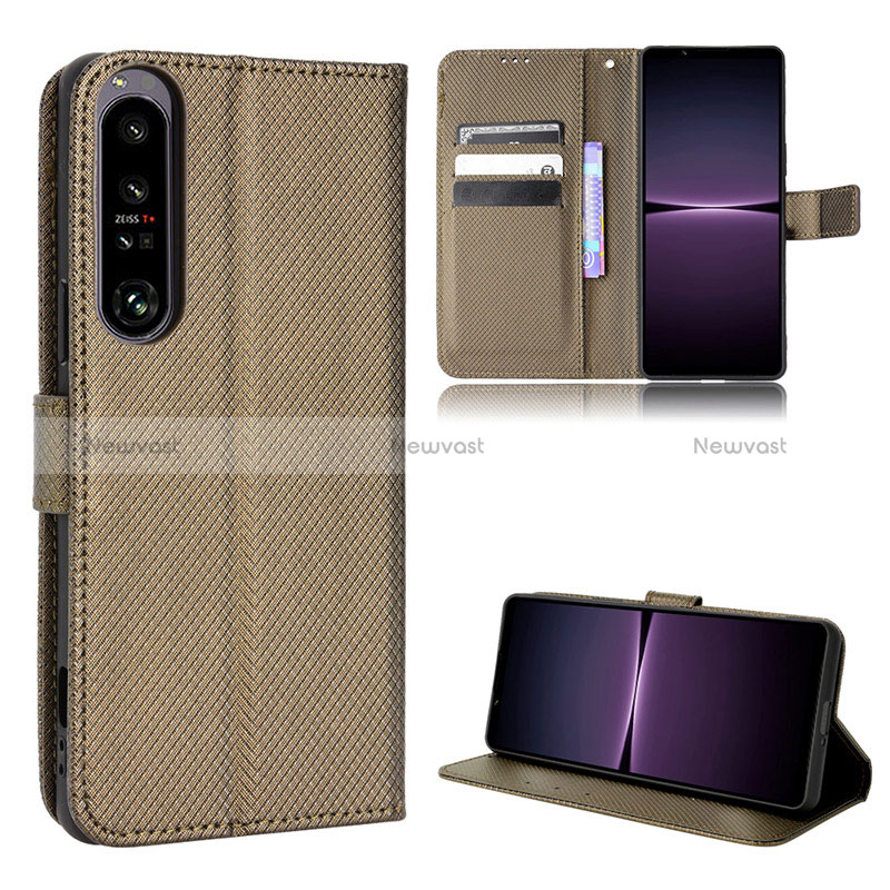 Leather Case Stands Flip Cover Holder BY1 for Sony Xperia 1 IV SO-51C