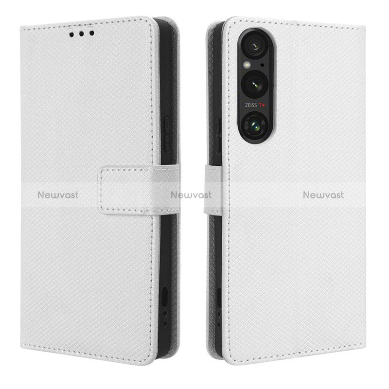 Leather Case Stands Flip Cover Holder BY1 for Sony Xperia 1 V