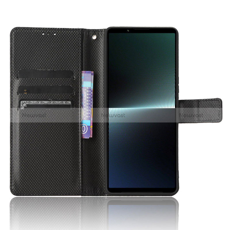 Leather Case Stands Flip Cover Holder BY1 for Sony Xperia 1 V