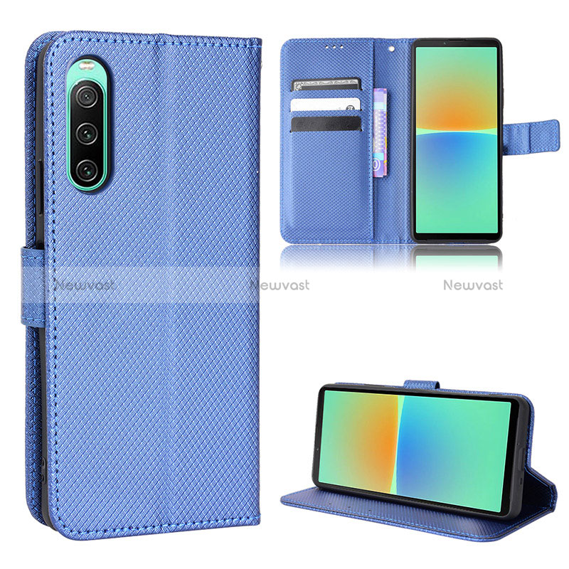 Leather Case Stands Flip Cover Holder BY1 for Sony Xperia 10 IV SO-52C