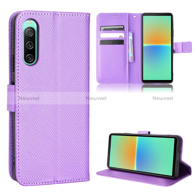 Leather Case Stands Flip Cover Holder BY1 for Sony Xperia 10 IV SO-52C