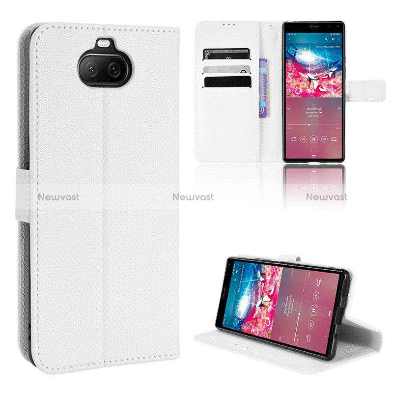 Leather Case Stands Flip Cover Holder BY1 for Sony Xperia 8 Lite