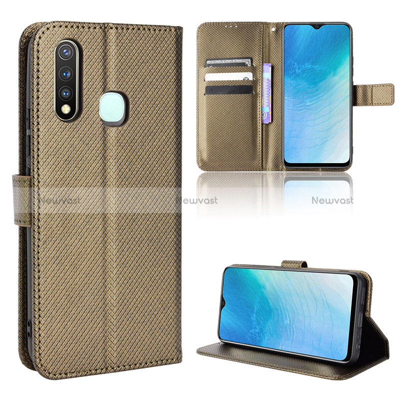 Leather Case Stands Flip Cover Holder BY1 for Vivo iQOO U3 4G