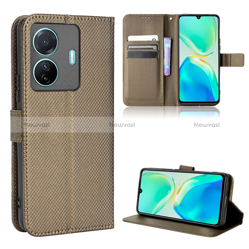 Leather Case Stands Flip Cover Holder BY1 for Vivo iQOO Z6 Pro 5G