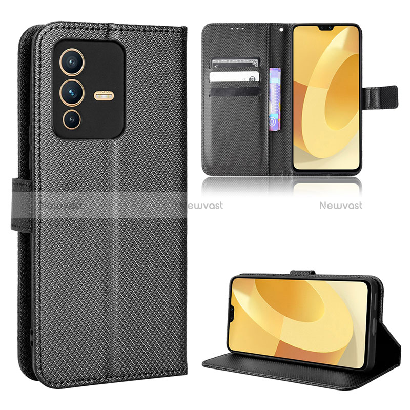 Leather Case Stands Flip Cover Holder BY1 for Vivo V23 Pro 5G