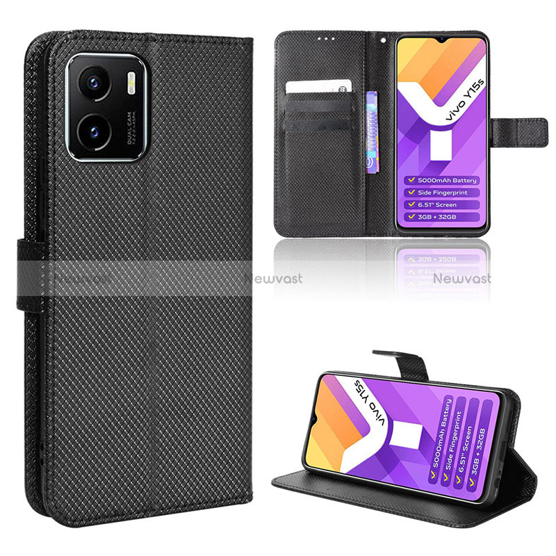 Leather Case Stands Flip Cover Holder BY1 for Vivo Y01