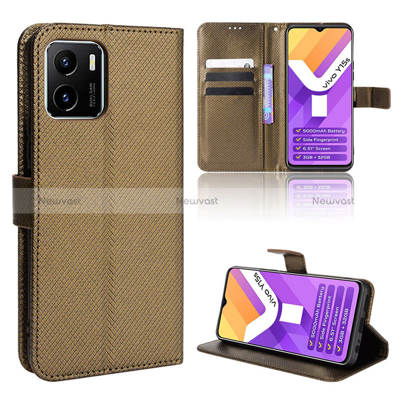 Leather Case Stands Flip Cover Holder BY1 for Vivo Y01