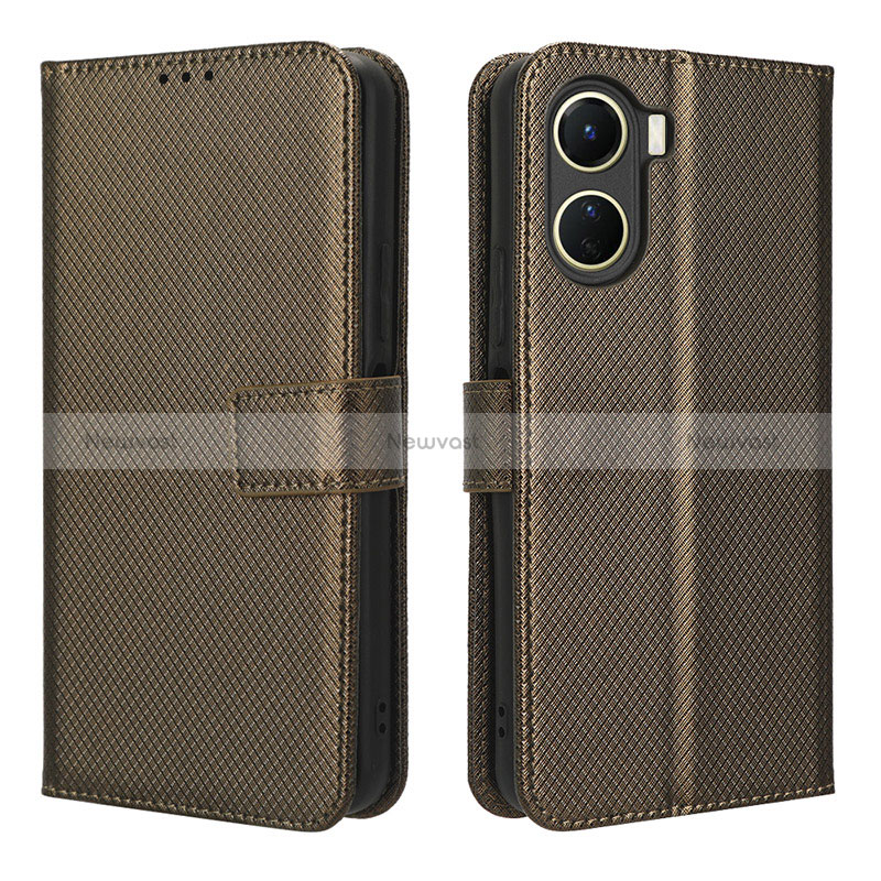 Leather Case Stands Flip Cover Holder BY1 for Vivo Y16