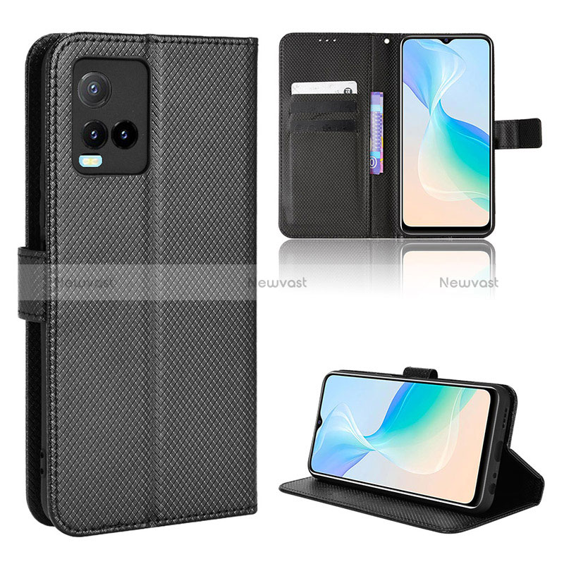 Leather Case Stands Flip Cover Holder BY1 for Vivo Y21a