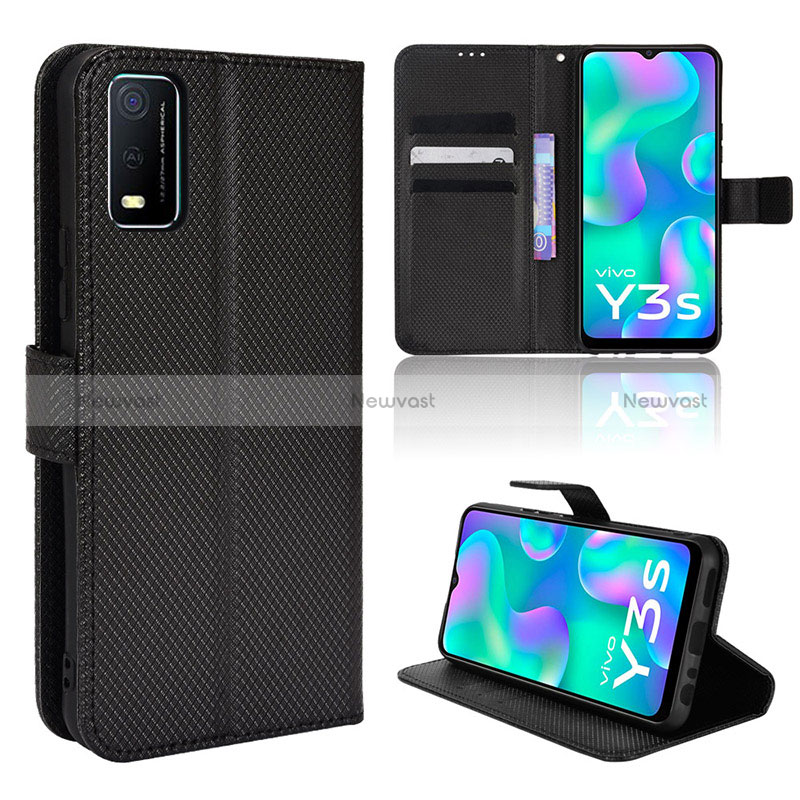 Leather Case Stands Flip Cover Holder BY1 for Vivo Y3s (2021)