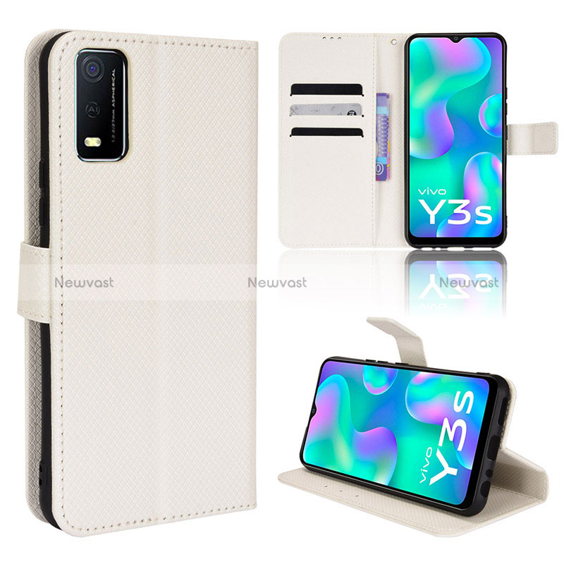 Leather Case Stands Flip Cover Holder BY1 for Vivo Y3s (2021)