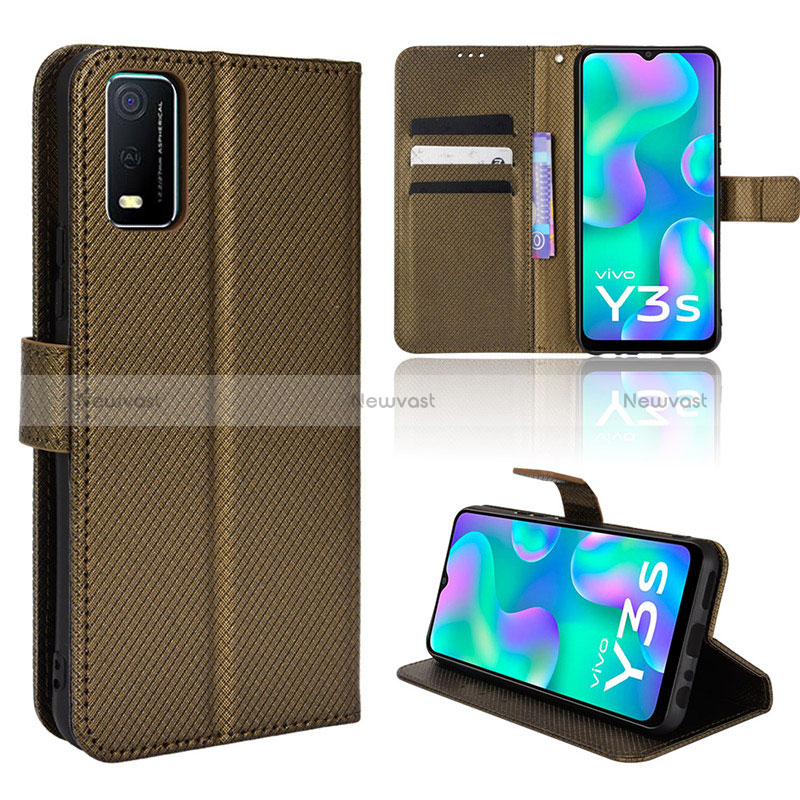 Leather Case Stands Flip Cover Holder BY1 for Vivo Y3s (2021)