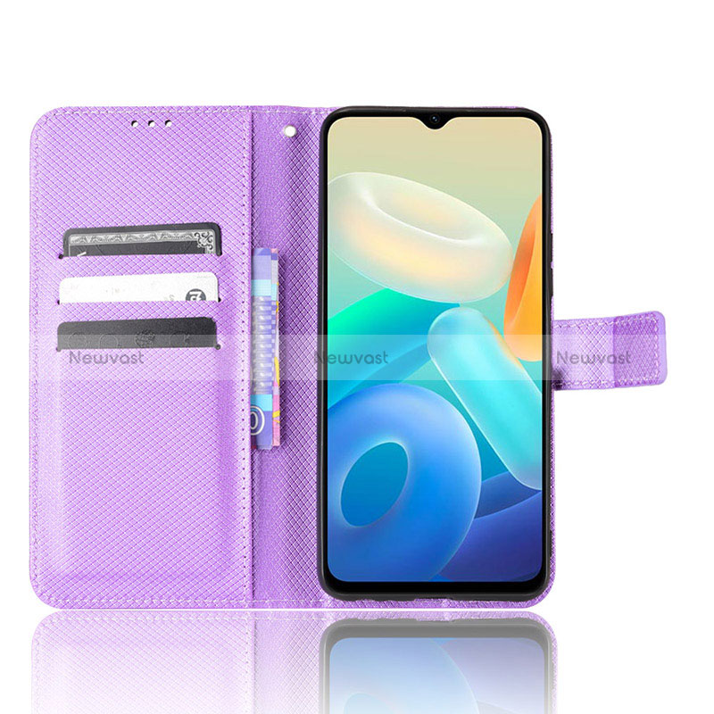 Leather Case Stands Flip Cover Holder BY1 for Vivo Y74s 5G