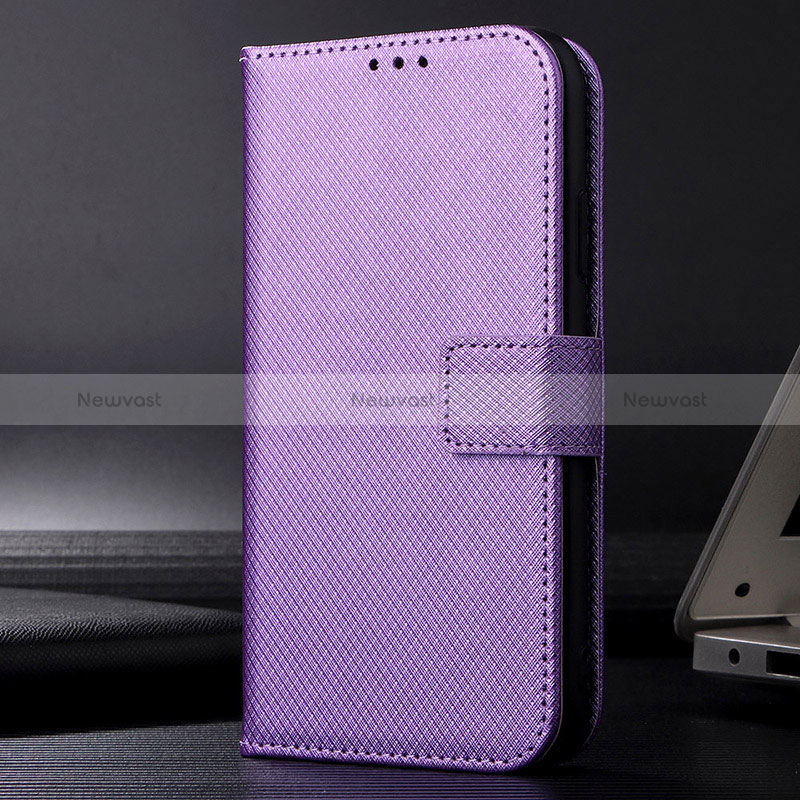 Leather Case Stands Flip Cover Holder BY1 for Xiaomi Mi 11i 5G (2022) Purple