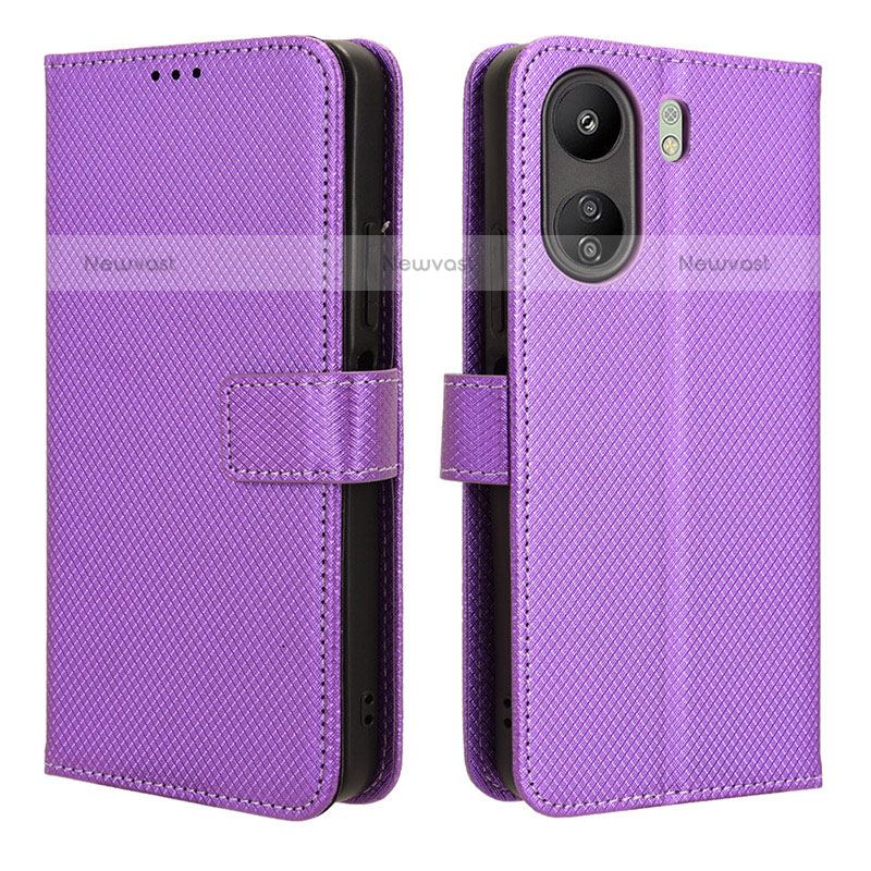 Leather Case Stands Flip Cover Holder BY1 for Xiaomi Poco C65