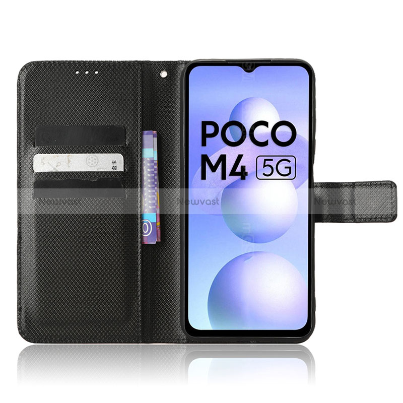 Leather Case Stands Flip Cover Holder BY1 for Xiaomi Poco M4 5G