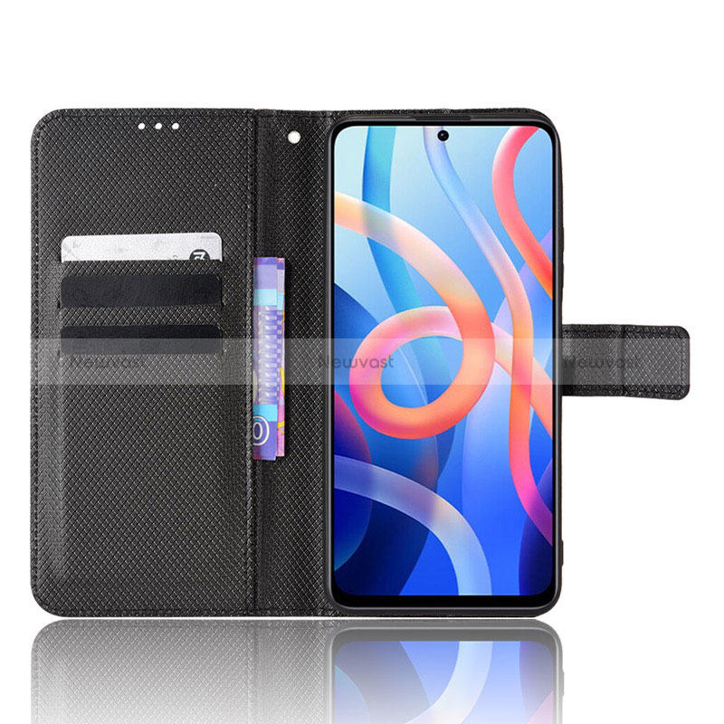 Leather Case Stands Flip Cover Holder BY1 for Xiaomi Poco M4 Pro 5G