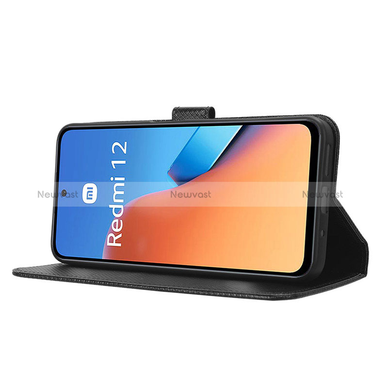 Leather Case Stands Flip Cover Holder BY1 for Xiaomi Redmi 12 4G