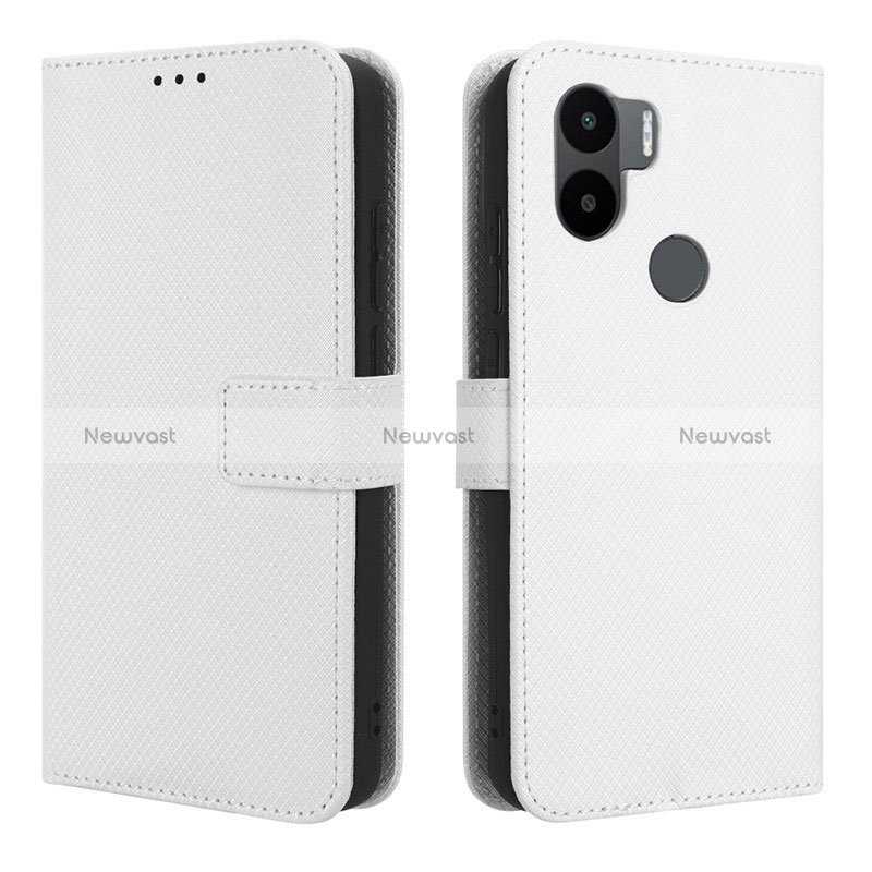 Leather Case Stands Flip Cover Holder BY1 for Xiaomi Redmi A1 Plus White