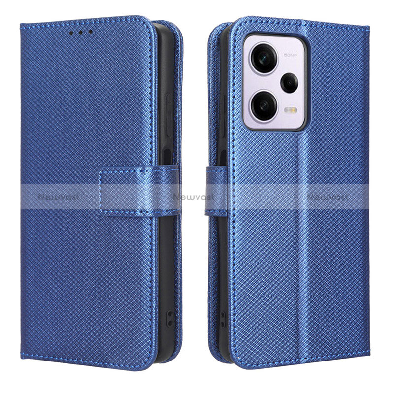 Leather Case Stands Flip Cover Holder BY1 for Xiaomi Redmi Note 12 Explorer Blue
