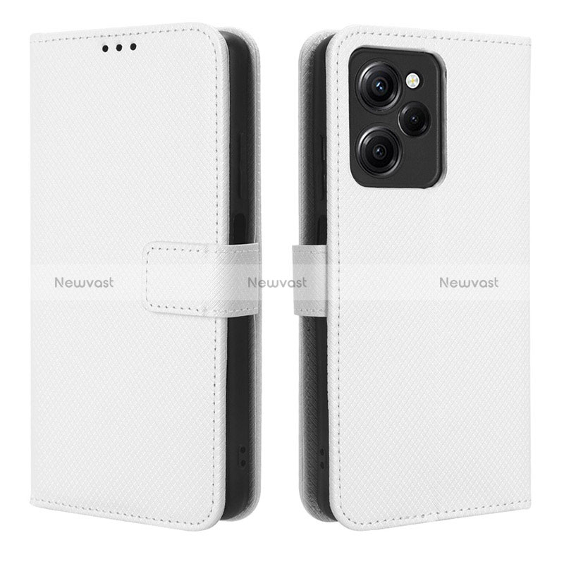 Leather Case Stands Flip Cover Holder BY1 for Xiaomi Redmi Note 12 Pro Speed 5G White
