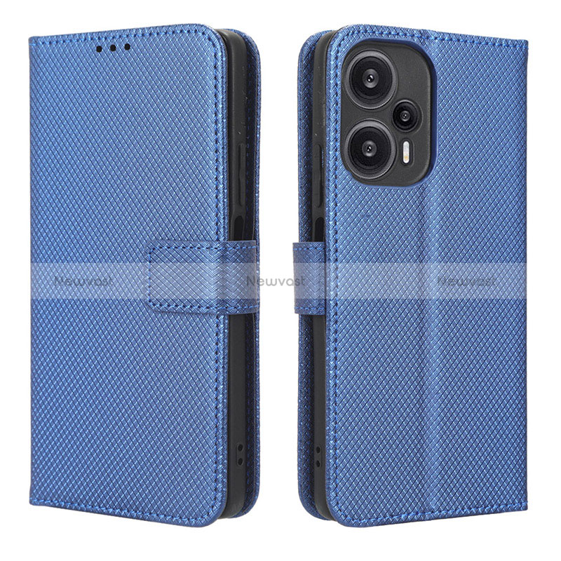 Leather Case Stands Flip Cover Holder BY1 for Xiaomi Redmi Note 12 Turbo 5G Blue