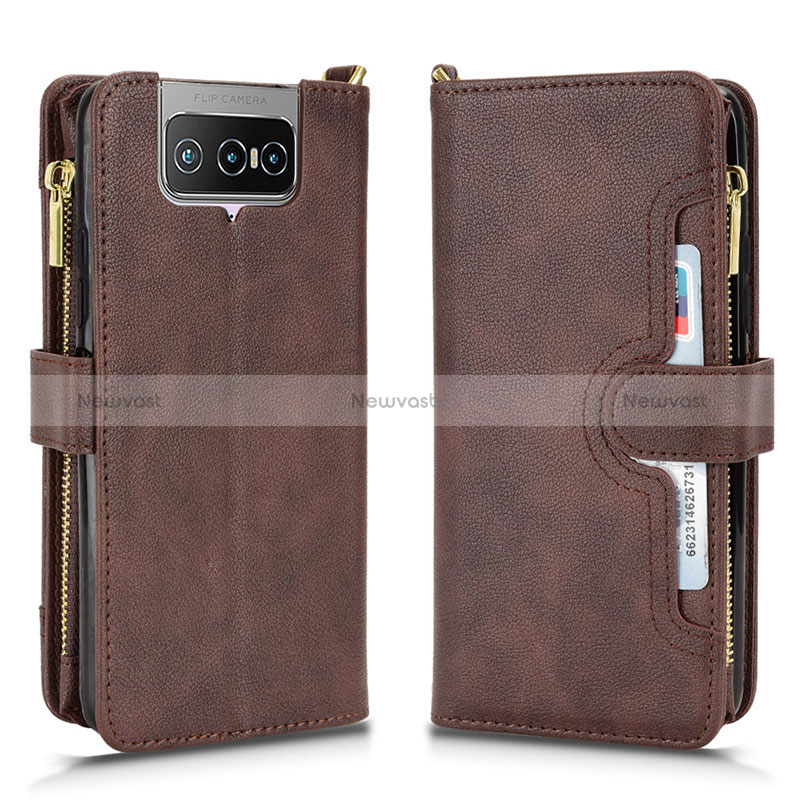 Leather Case Stands Flip Cover Holder BY2 for Asus Zenfone 7 Pro ZS671KS