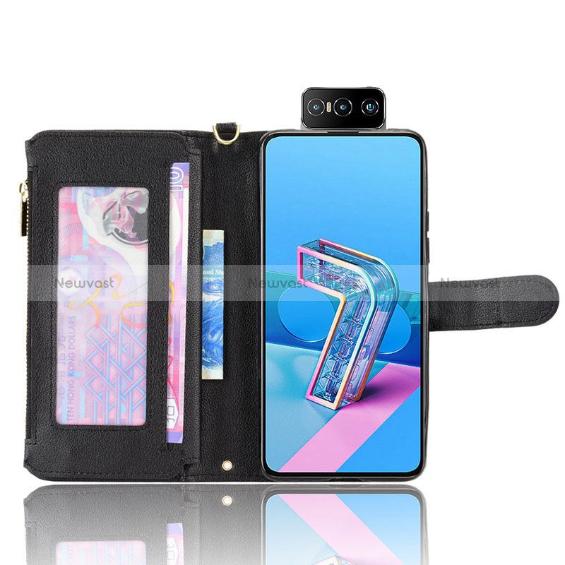 Leather Case Stands Flip Cover Holder BY2 for Asus ZenFone 8 Flip ZS672KS
