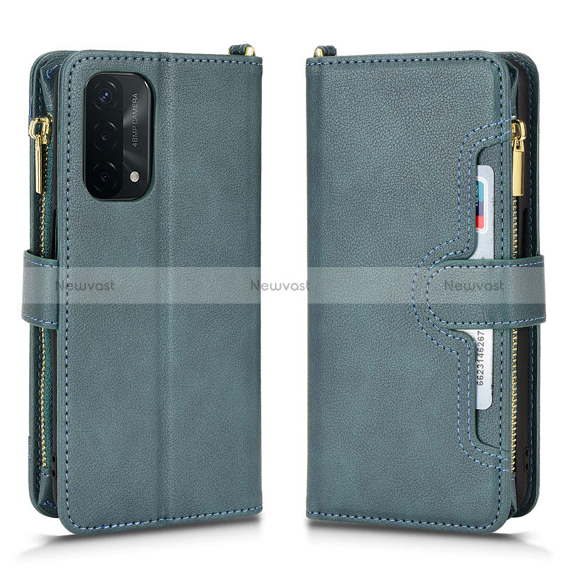 Leather Case Stands Flip Cover Holder BY2 for Oppo A54 5G