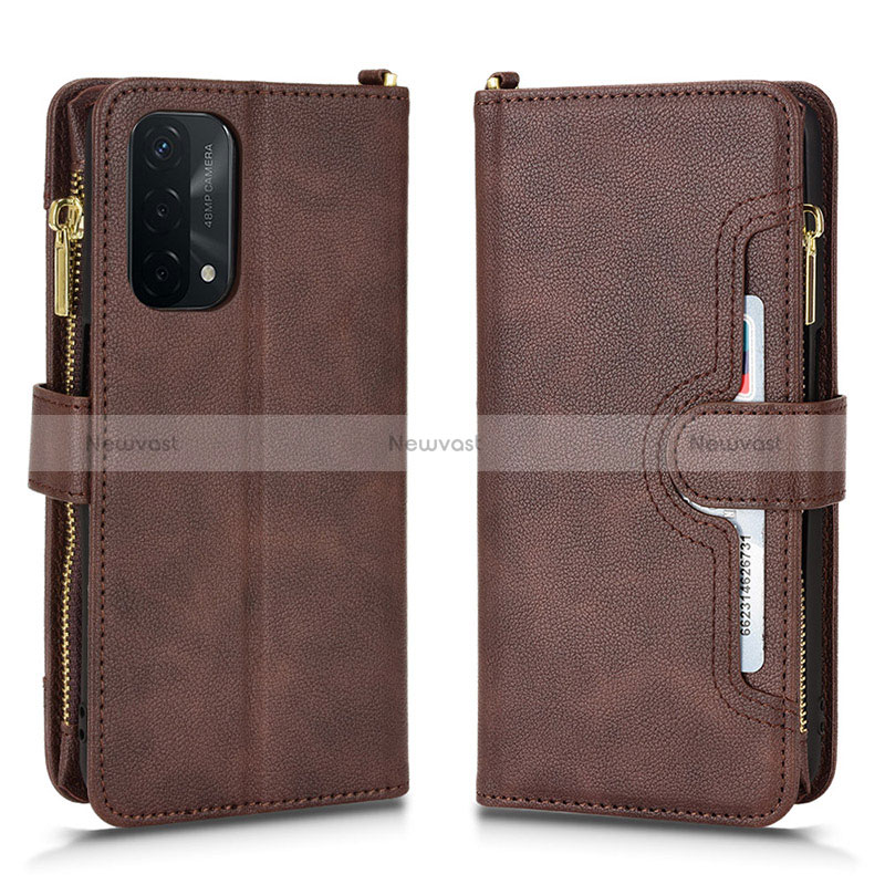 Leather Case Stands Flip Cover Holder BY2 for Oppo A54 5G