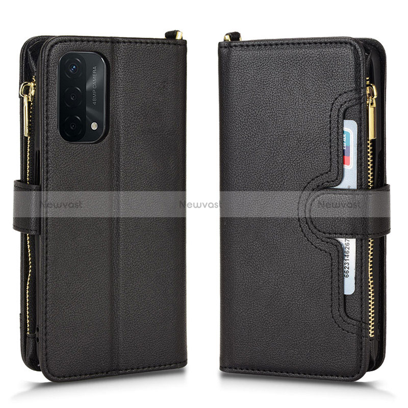 Leather Case Stands Flip Cover Holder BY2 for Oppo A74 5G