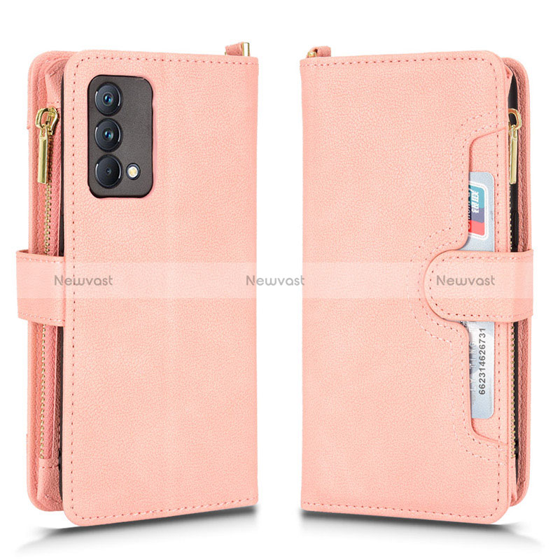 Leather Case Stands Flip Cover Holder BY2 for Realme GT Master 5G Rose Gold