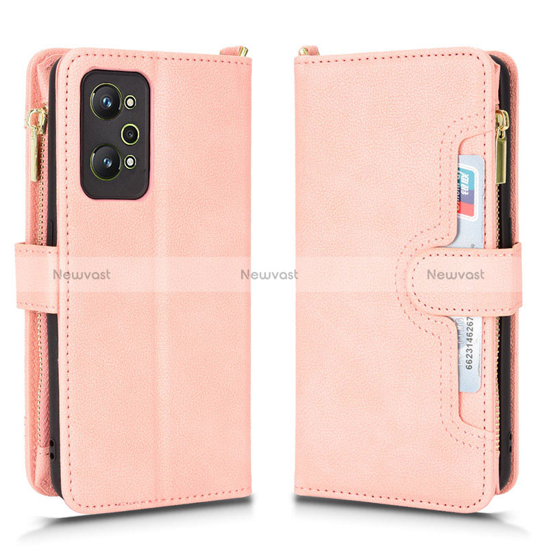 Leather Case Stands Flip Cover Holder BY2 for Realme GT Neo2 5G Rose Gold