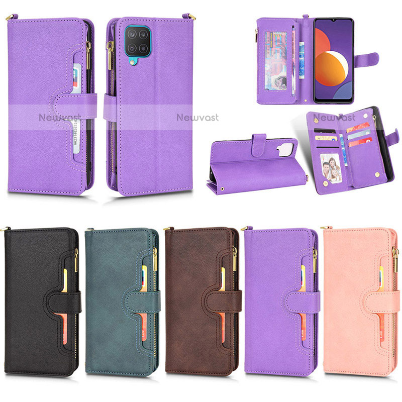 Leather Case Stands Flip Cover Holder BY2 for Samsung Galaxy A12