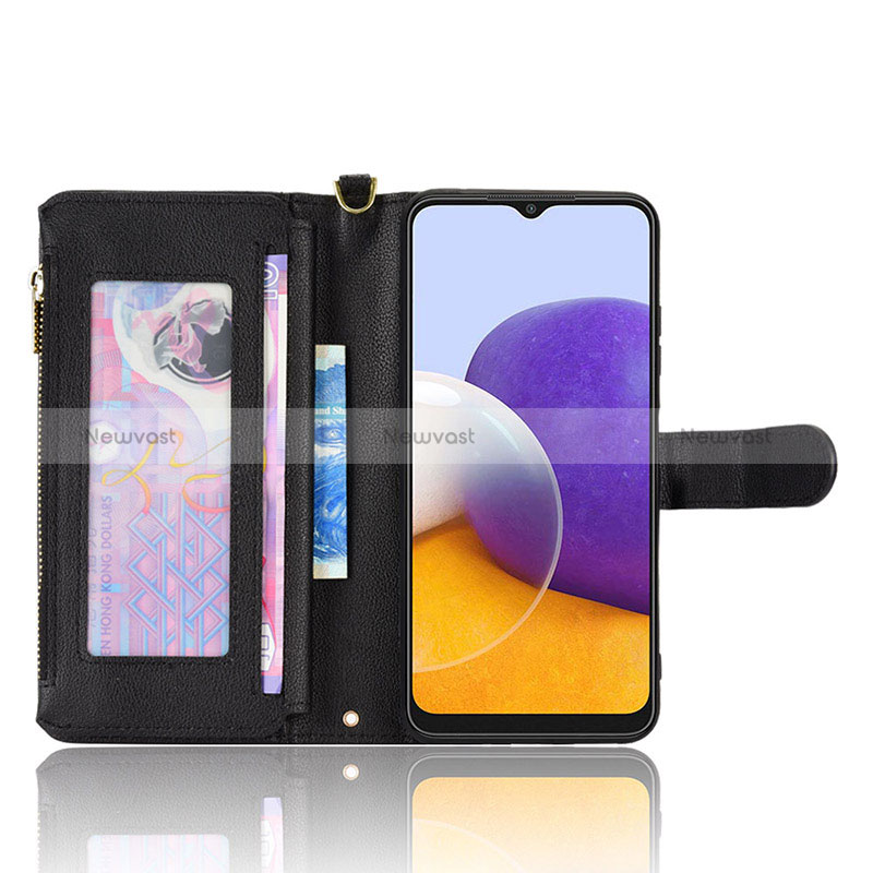 Leather Case Stands Flip Cover Holder BY2 for Samsung Galaxy A22 5G
