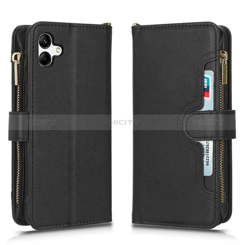 Leather Case Stands Flip Cover Holder BY2 for Samsung Galaxy F14 5G Black