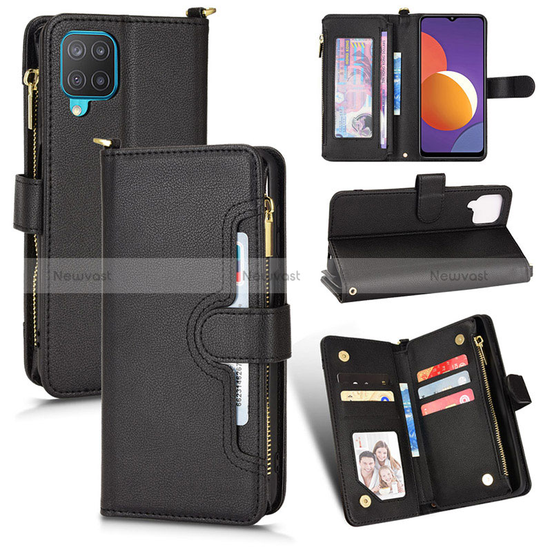 Leather Case Stands Flip Cover Holder BY2 for Samsung Galaxy M12