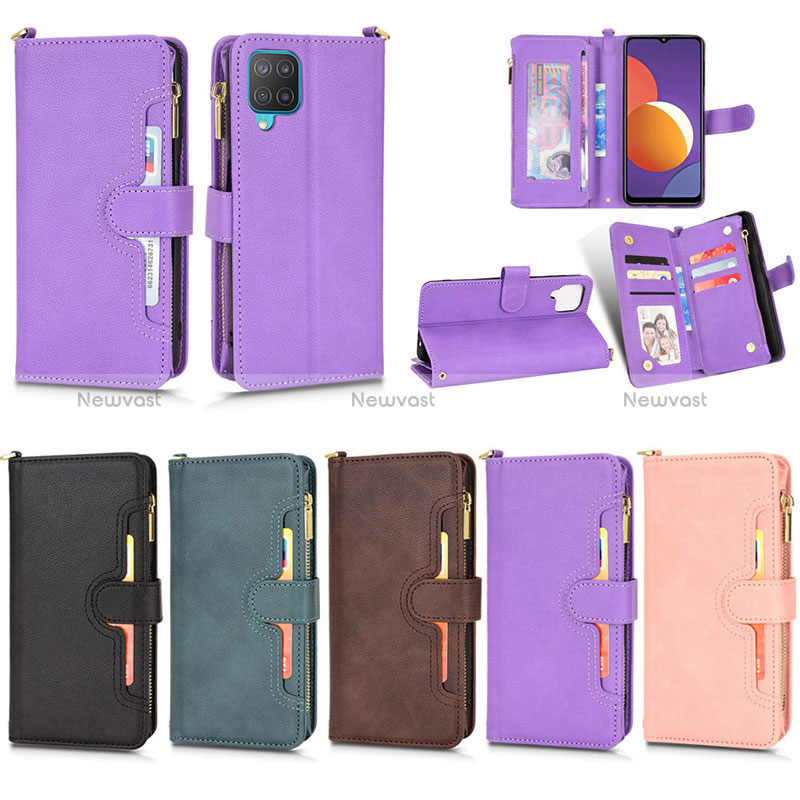 Leather Case Stands Flip Cover Holder BY2 for Samsung Galaxy M12