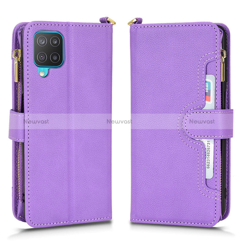 Leather Case Stands Flip Cover Holder BY2 for Samsung Galaxy M12