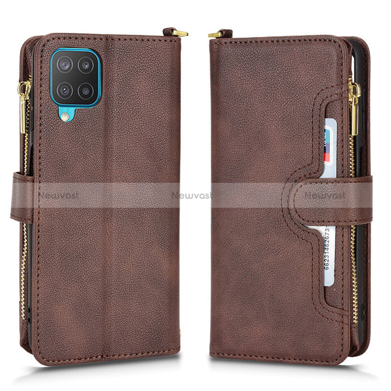 Leather Case Stands Flip Cover Holder BY2 for Samsung Galaxy M12