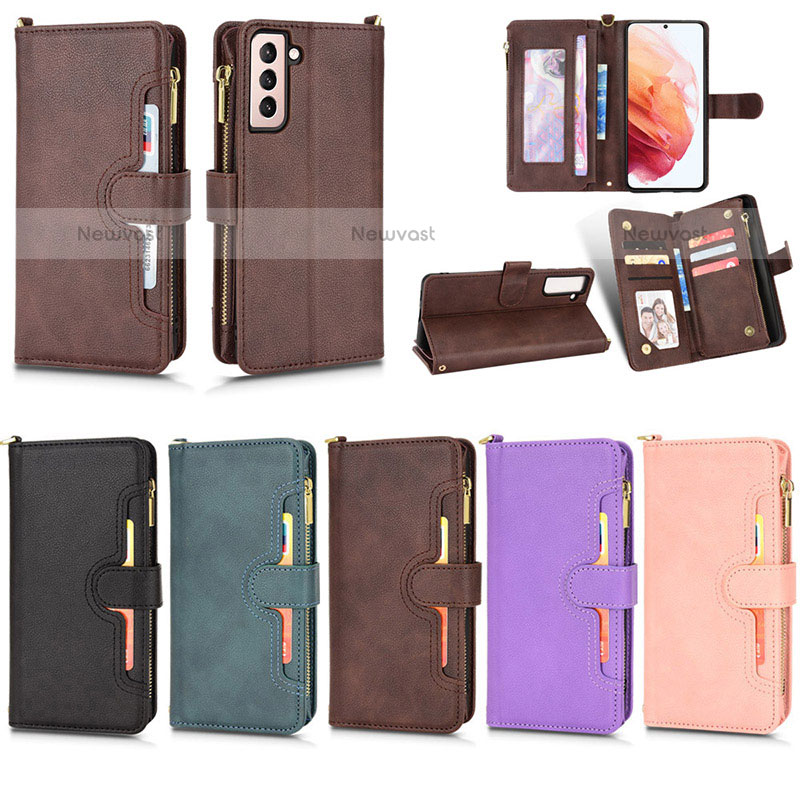 Leather Case Stands Flip Cover Holder BY2 for Samsung Galaxy S22 5G