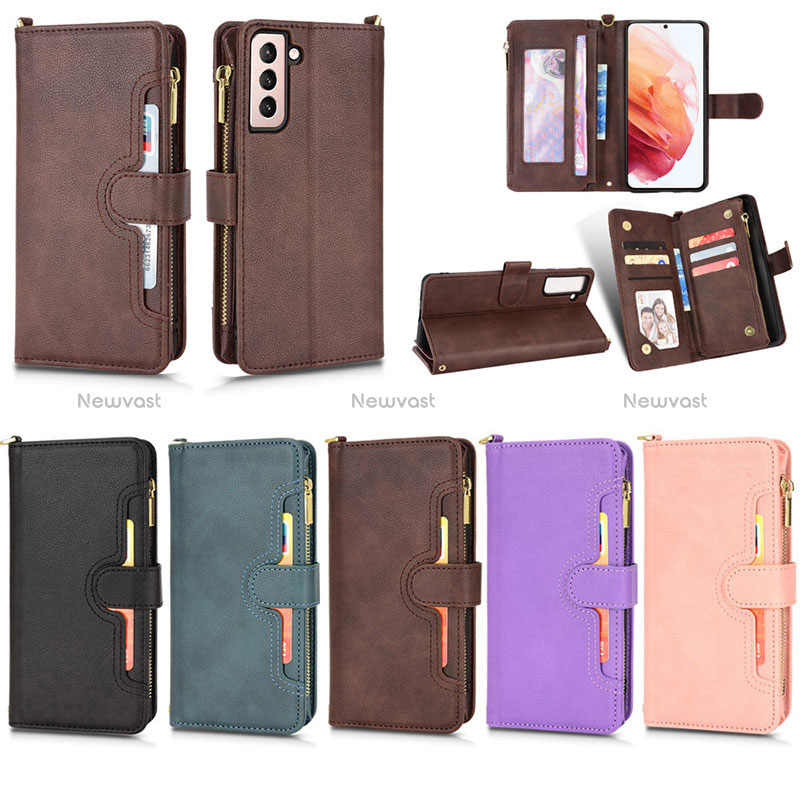 Leather Case Stands Flip Cover Holder BY2 for Samsung Galaxy S22 Plus 5G